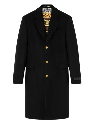 VERSACE SINGLE-BREASTED WOOL COAT