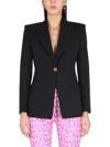 Versace Single Breasted Jacket With Reverse Detail In Black