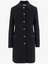 Versace Single-breasted Virgin Wool Coat In Black