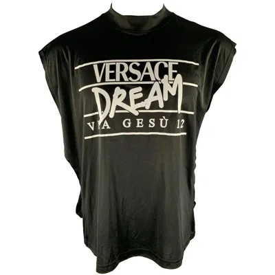 Pre-owned Versace Size M Black Print Muscle T-shirt