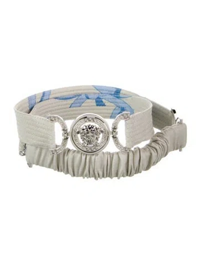 Pre-owned Versace Skinny Belt In Gray