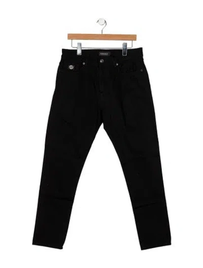 Pre-owned Versace Skinny Jeans In Black