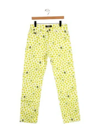 Pre-owned Versace Skinny Jeans In Green