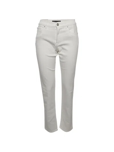 Pre-owned Versace Skinny Jeans In White