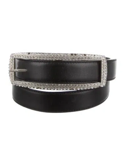 Pre-owned Versace Skinny Leather Belt In Black