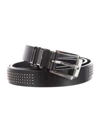 Pre-owned Versace Skinny Leather Belt In Black