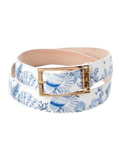 Pre-owned Versace Skinny Leather Belt In Blue