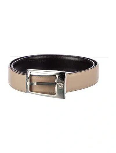 Pre-owned Versace Skinny Leather Belt In Brown