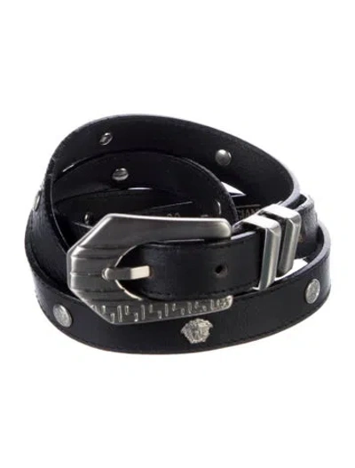 Pre-owned Versace Skinny Leather Belt In Multi
