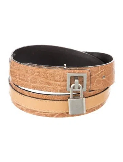 Pre-owned Versace Skinny Leather Belt In Neutrals