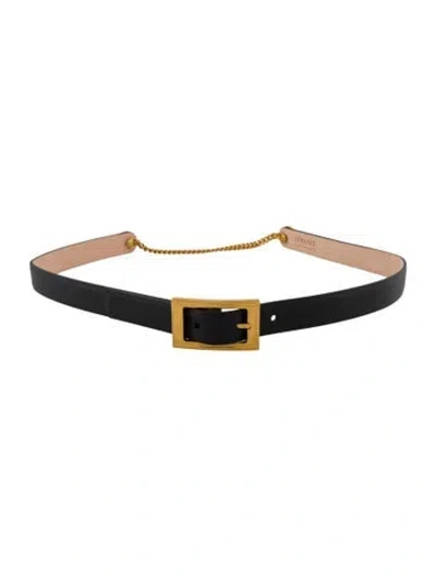 Pre-owned Versace Skinny Leather Waist Belt In Black