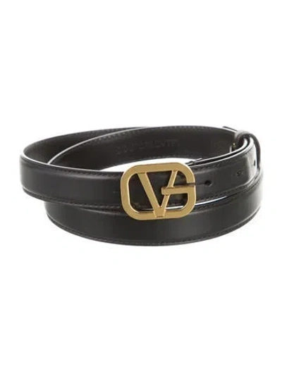 Pre-owned Versace Skinny Leather Waist Belt In Black