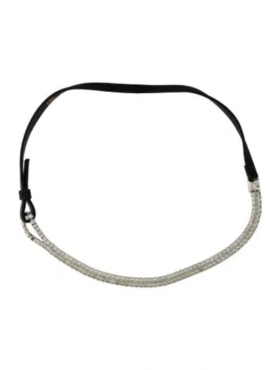 Pre-owned Versace Skinny Leather Waist Belt In Black