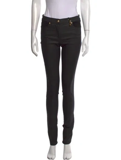 Pre-owned Versace Skinny Leg Pants In Black