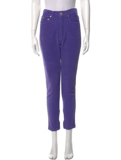 Pre-owned Versace Skinny Leg Pants In Purple