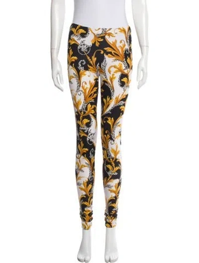 Pre-owned Versace Skinny Leg Pants In Yellow