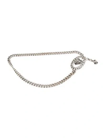 Pre-owned Versace Skinny Metal Chain-link Belt