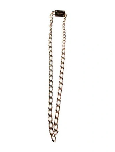 Pre-owned Versace Skinny Metal Chain-link Belt In Gold