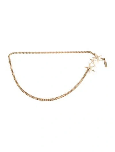 Pre-owned Versace Skinny Metal Chain-link Belt In Gold