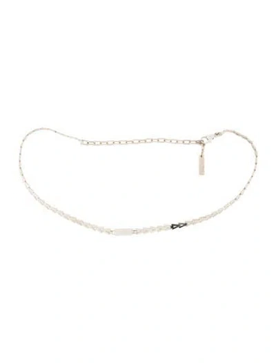 Pre-owned Versace Skinny Metal Waist Belt In Silver