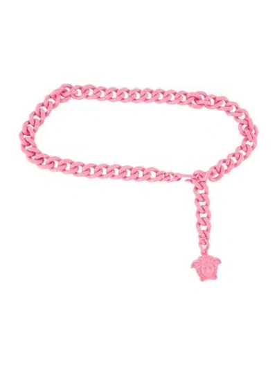 Pre-owned Versace Skinny Waist Belt In Pink