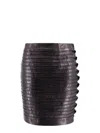 Versace Leather Pleated Mini Skirt In Black