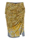 Versace Skirt Cheetah Foulard On Responsible Heavy Viscose Liquid Jersey In Multi
