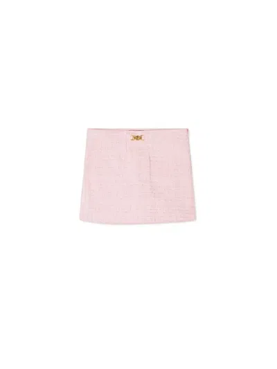 Versace Kids'  Skirt Cotton Mix Tweed In Pink