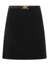Versace Wool-blend Medusa 95 A-line Skirt In Black