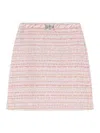 Versace Pink Ribbed Blend Skirt In Nude & Neutrals