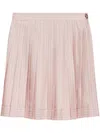 Versace Striped Pleated Skirt Button Detail In Pink