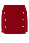 Versace Women's Heritage Tweed Mini Skirt In Rblipstickred