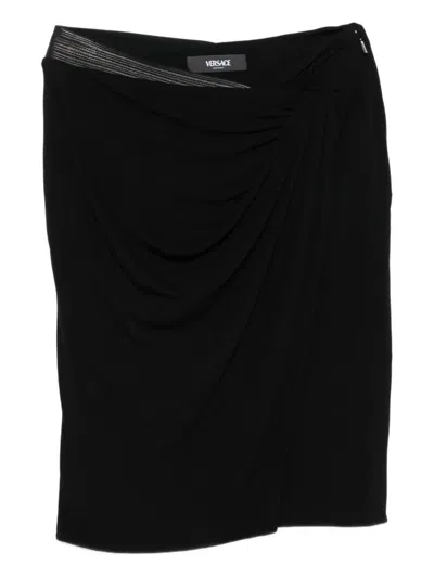 Versace Skirt Responsible Stretch Crepe Jersey In Black
