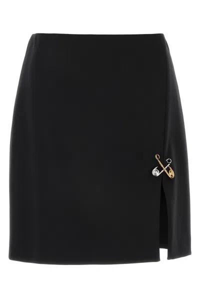 Versace Skirt Responsible Stretch Wool Grain De Poudre-40 Nd  Female In Black