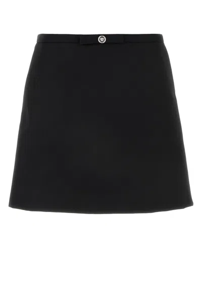 Versace Medusa '95 Virgin-wool Miniskirt In Black