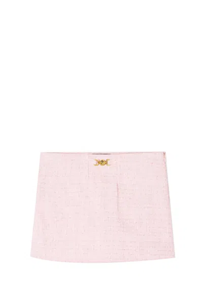 Versace Kids' Skirt Cotton Mix Tweed In Pink