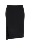 Versace Wool Silk Pencil Skirt In 1b000