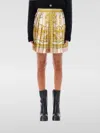 Versace Barocco Print Silk Pleated Mini Skirt In Beige