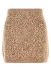 Versace Women Two-tone Virgin Wool Blend Mini Skirt In Brown