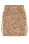 Versace Women Two-tone Virgin Wool Blend Mini Skirt In Brown