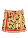 Versace Mini Jupe Plissée Barocco In Gold