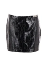 Versace Crocodile-effect Leather Mini Skirt In Black