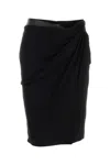 Versace Stretch Viscose Skirt Asymmetric Hem In Black