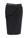 Versace Stretch Viscose Skirt Asymmetric Hem In Black