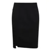 Versace Black Asymmetric Pencil Skirt In Black