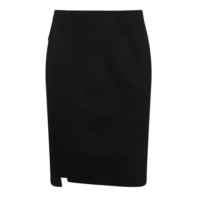 VERSACE VERSACE BLACK WOOL SKIRT