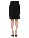 Versace Chic Midi Skirt With Side Zip Closure In Black