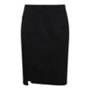 Versace Black Asymmetric Pencil Skirt In Black