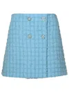 Versace Tweed Mini Skirt In Blue