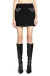 Versace Miniskirt With Jewel Pockets In Blue